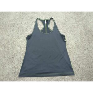 GapFit Active Tank Top Womens‎ L Racerback Athletic Running Neon Green Trim